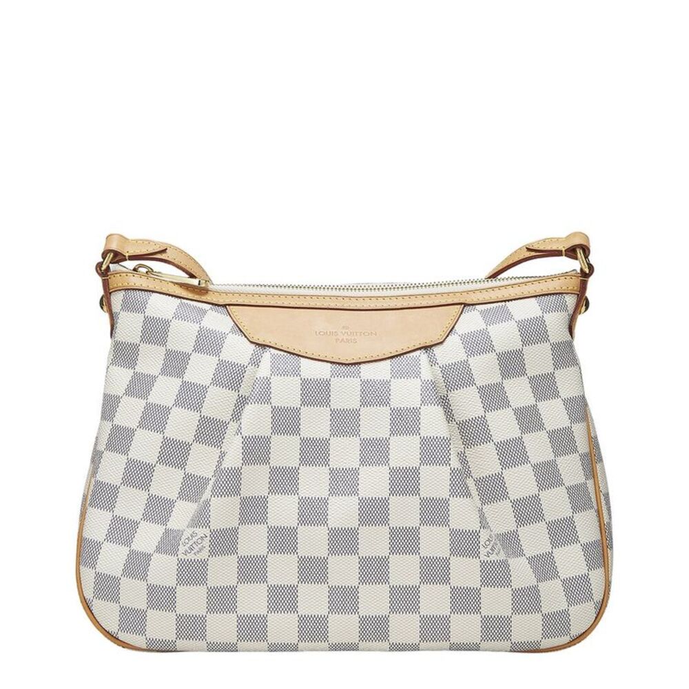 Louis Vuitton Cream Damier Azur Canvas & Vachetta Leather Siracusa Pm (Authentic